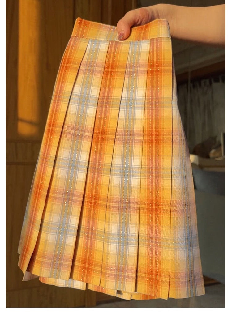 Orange and shop yellow plaid skirt