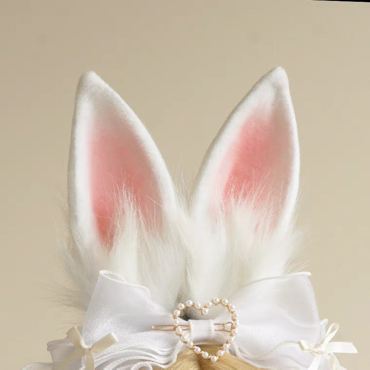 Bunny Rabbit Ribbon, Pink and Yellow Bunny Ribbon, Linen Ribbon