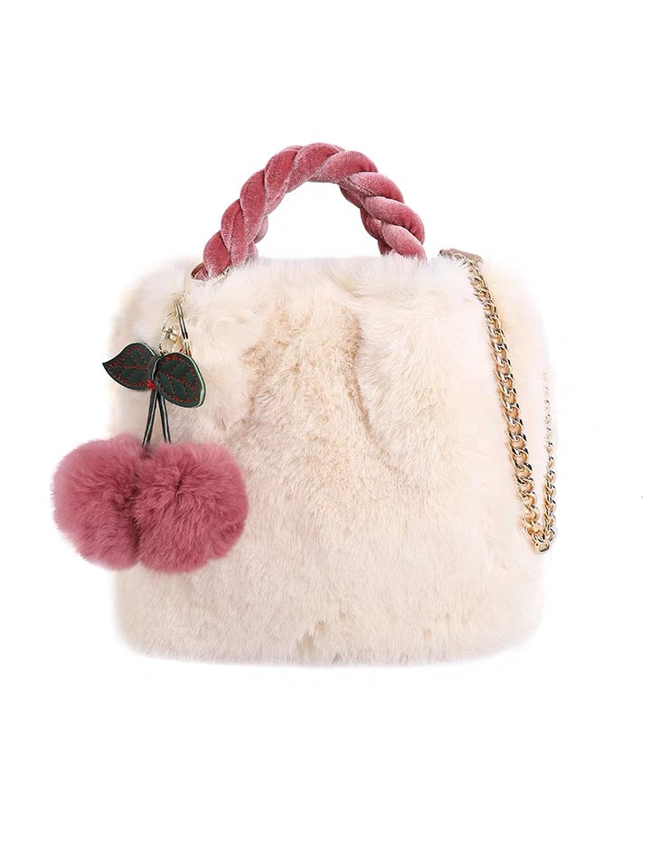 Fluffy Trim Mini Crossbody Bag