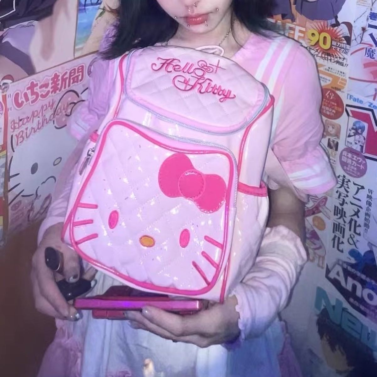 Harajuku Y2K Aesthetic Hello Kitty Monogram Micro Bag Shoulder Bag