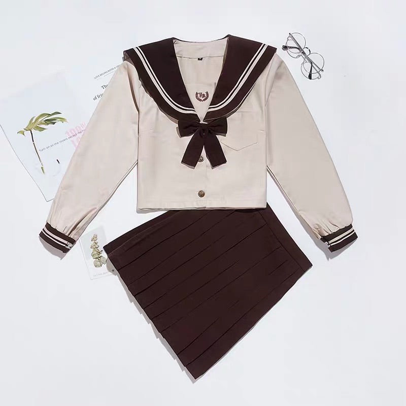 Cosplay milk tea colour jk uniforms Japan uniform set - EverythingCuteClub