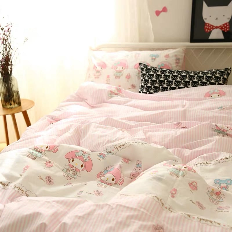 My melody pink bed linen duvet cover bed sheet and pillow case - EverythingCuteClub