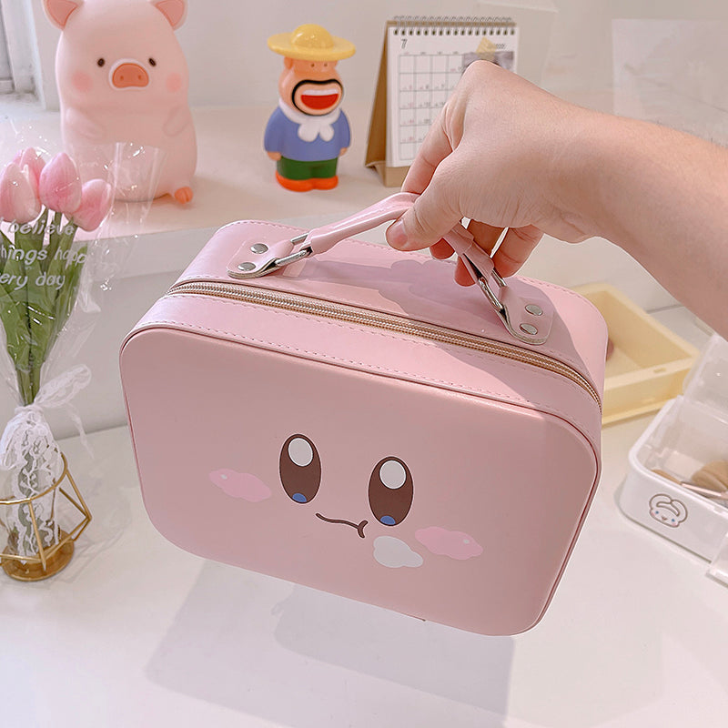 Kirby makeup bag case with mirror
