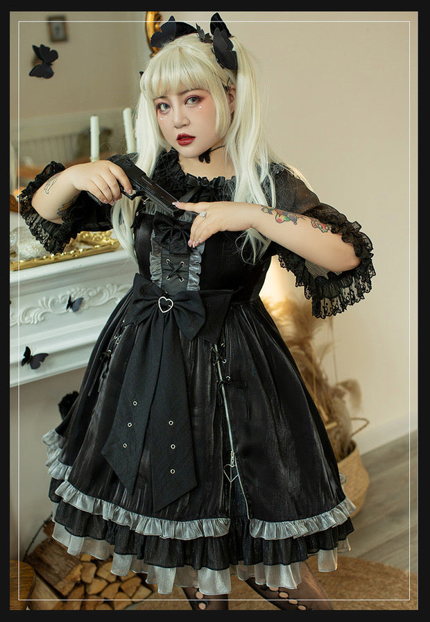 Plus size Goth Lolita metal heart dress