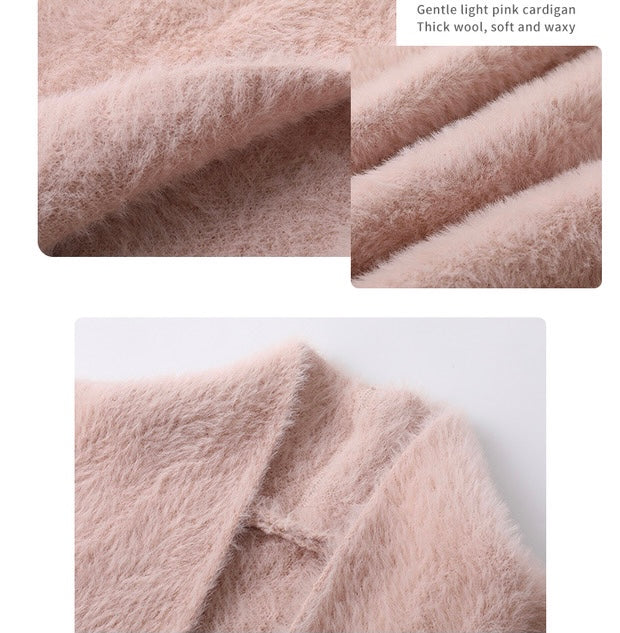 Engage with Cherry blossom in winter cardigan mink down