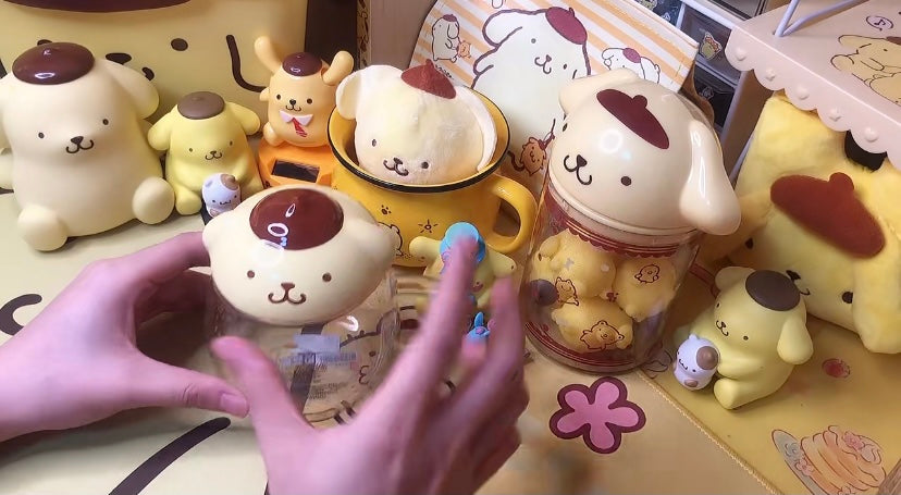 pom Pom purin glass mug