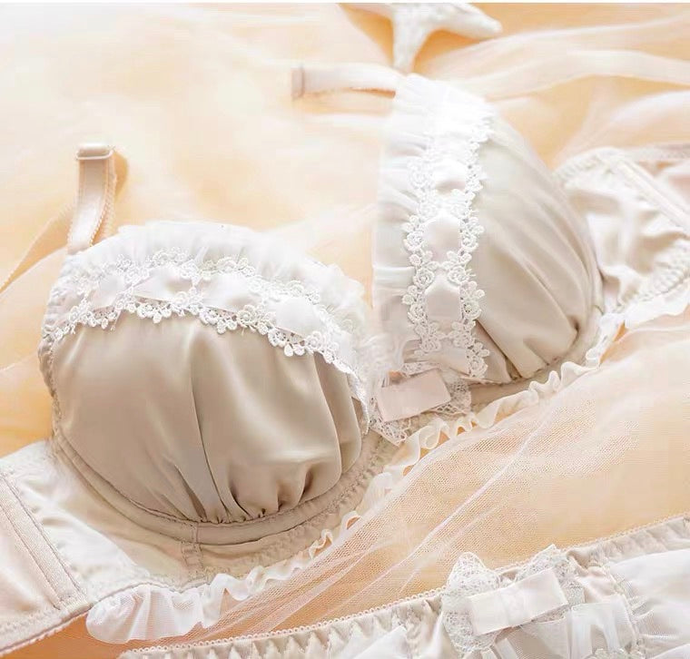 Japan satin style cover cup bra set (1bra+1 pantie)big size available