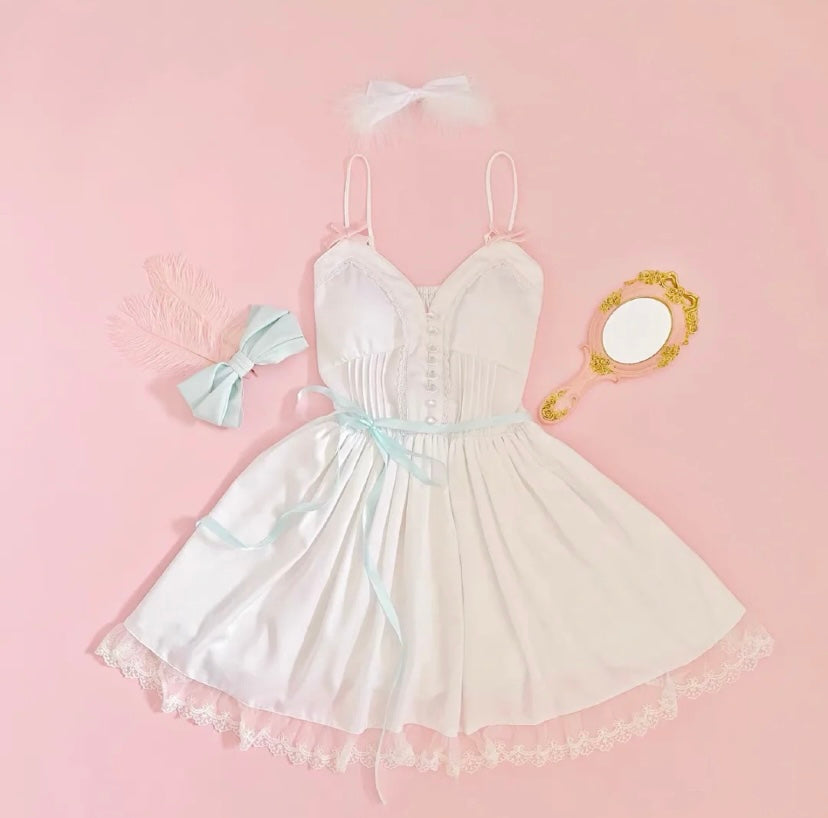 Mint white fairy dress petit girl