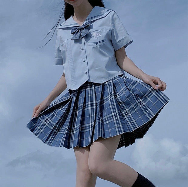 Sanrio collaboration Cinnamoroll seifuku jk uniform top white / blue