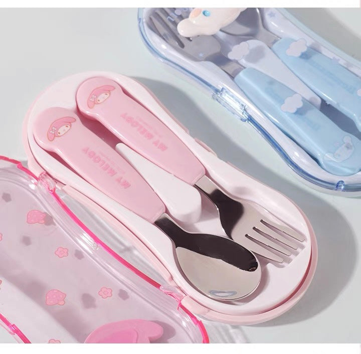 sanrio character Cinnamoroll my melody Pom Pom purin stainless steel fork spoon set