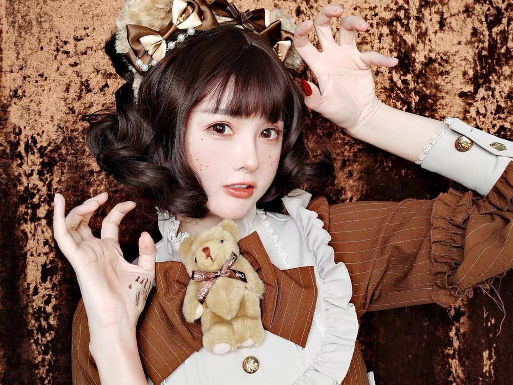 Chocolate bear Lolita hair band - EverythingCuteClub