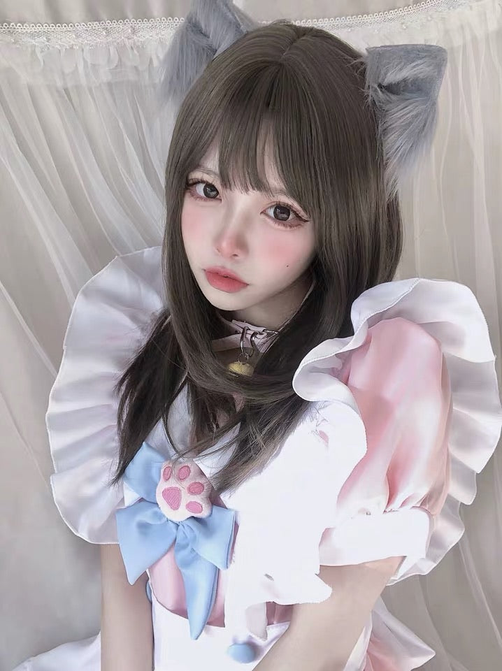Neko cat pink maid costume cosplay