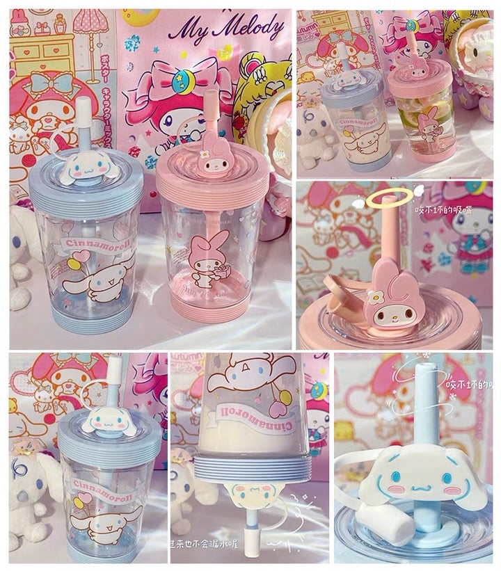 Sanrio character bottle with straw