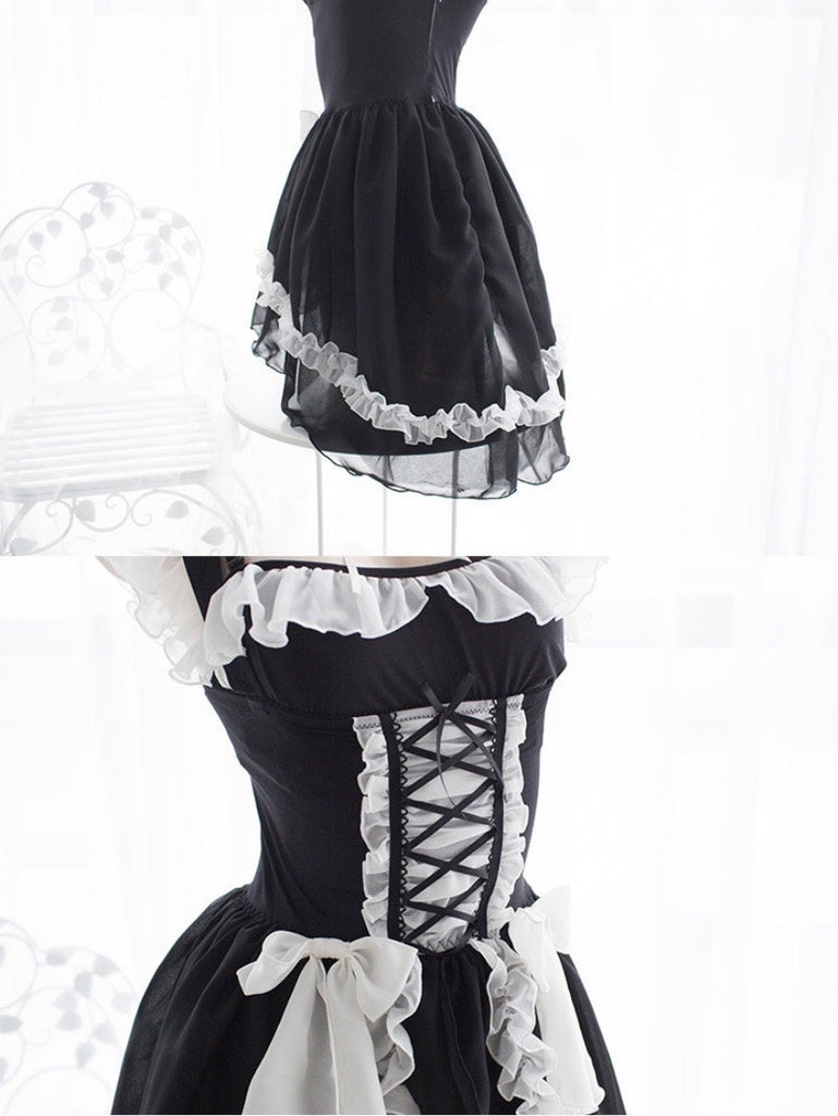 Gothic maid dress include panties  cosplay/ lounge sets
