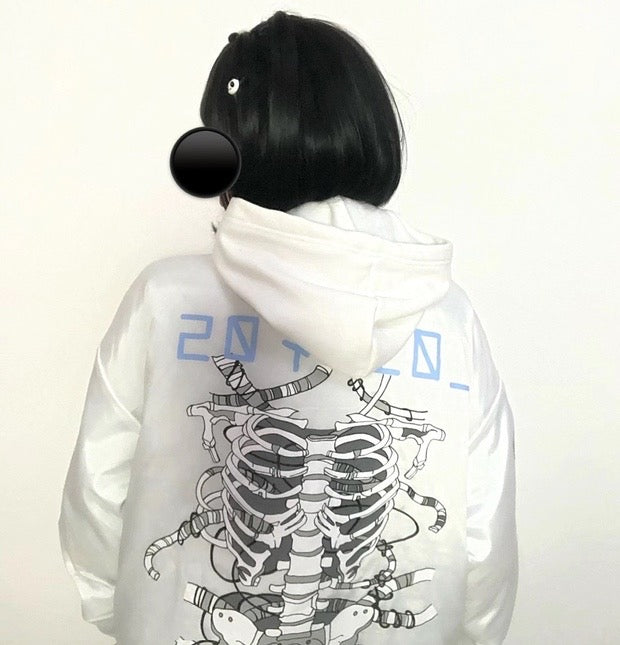 Cyberpunk style mechanical bone jacket