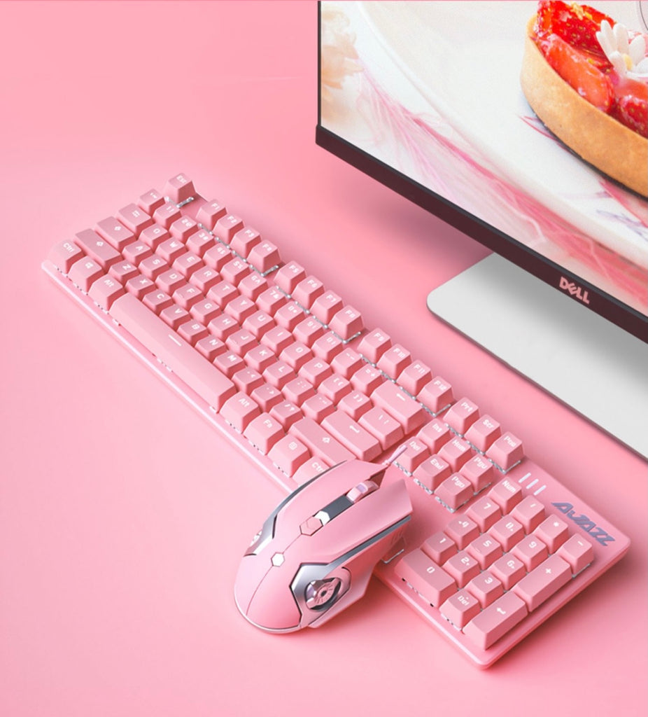 ajazz all Sakura pink mechanical keyboard / mouse / headphone