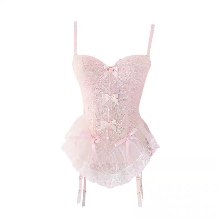 handmade Light pink ballet corset lingerie