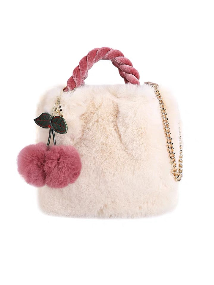 cherry fluffy bag crossbody