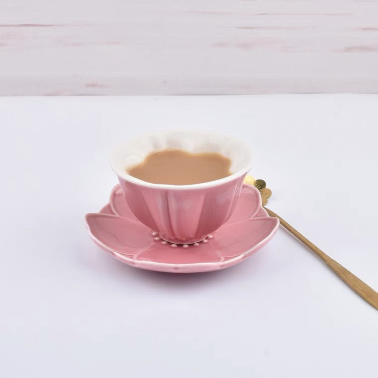 Sakura tea cup + plate
