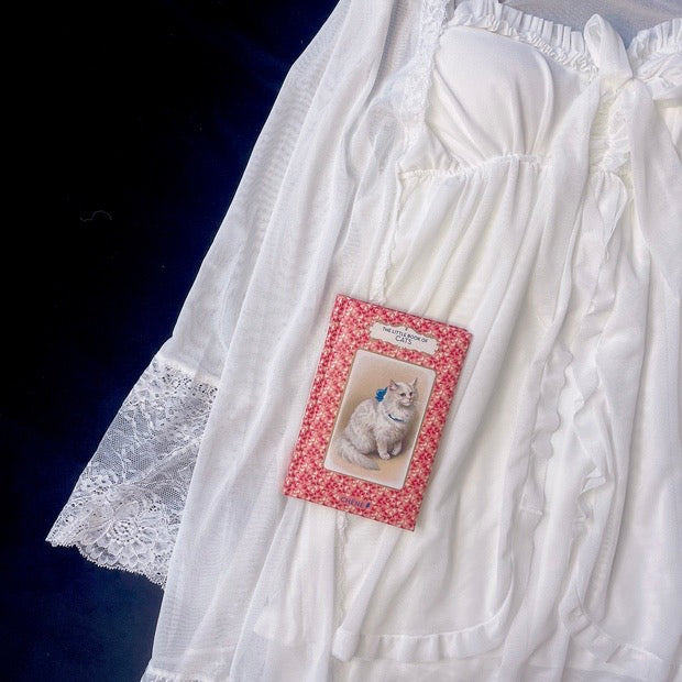White lover 白い恋人 cami dress + rope set pyjamas night dress set 2pc
