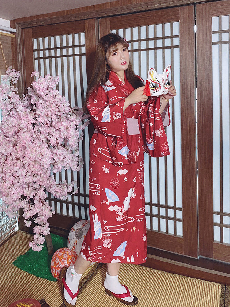 kimono style dress rabbit plus size