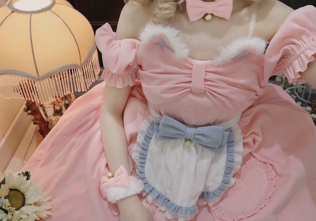 open lace back dress buy 1 dress get 1 dress free limited time only magic cat maid Lolita d