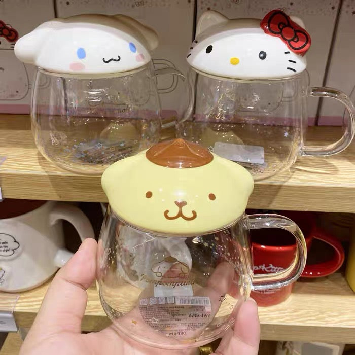 pom Pom purin glass mug