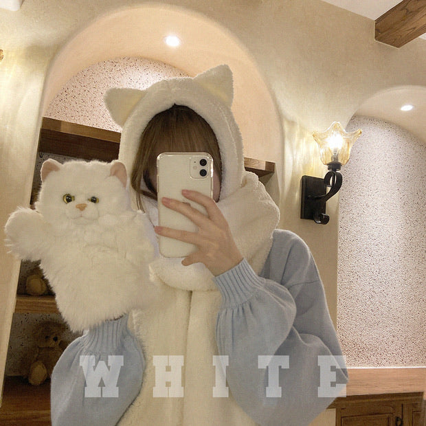 Rabbit / cat ear scarf and hat