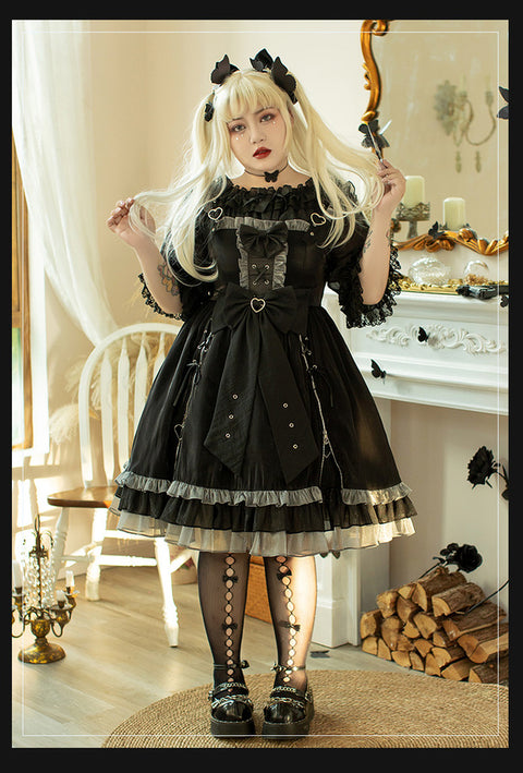 Plus size Goth Lolita metal heart dress