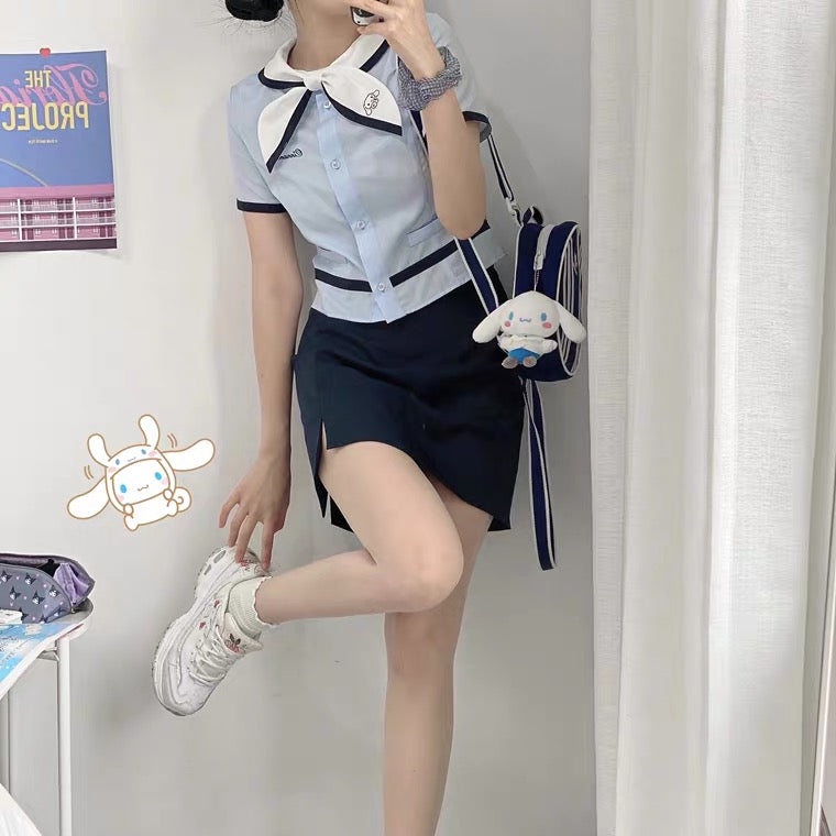 Pre-order Sanrio collaboration 2021 SS Cinnamoroll uniform Korean style set top/skirt