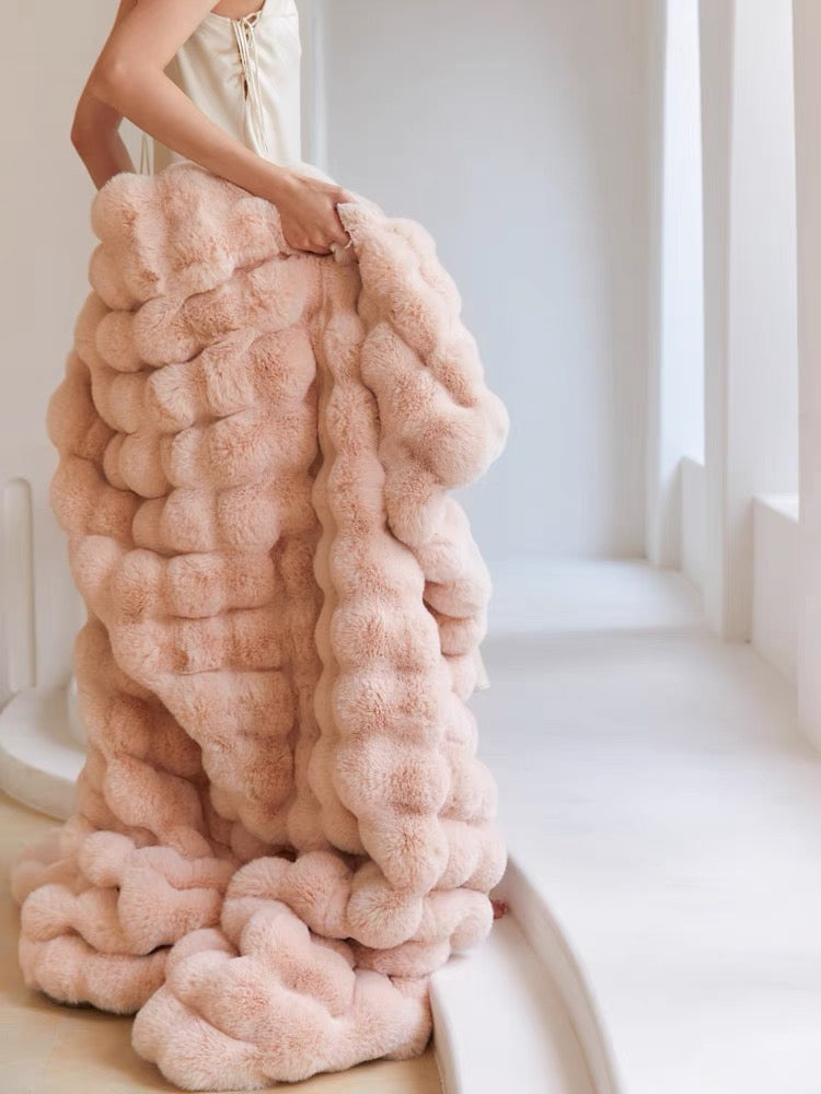 Pre-order premium Rex Rabbit Fleece Blanket bubble blanket
