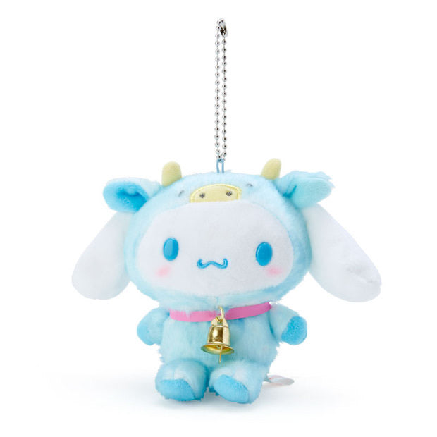 sanrio 2021 year of the ox ornament plush My Melody Cinnamoroll Kuromi Cow Costume Mini Plush Doll Mascot Holder Ox Sanrio