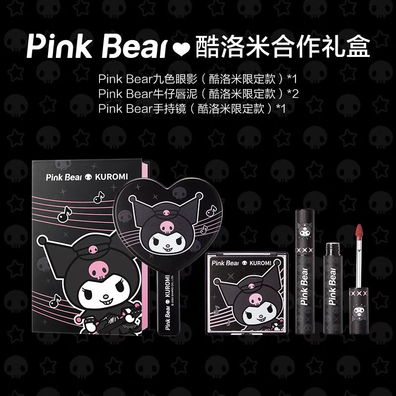 Kuromi / my melody pink bear beauty makeup set with mirror