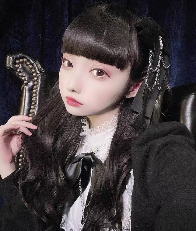 black velvet ribbon crown hair pin harajuku style