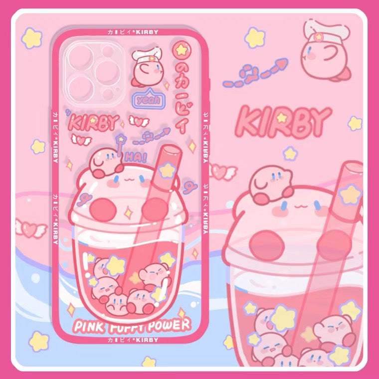 Kirby bubble tea silicon phone case