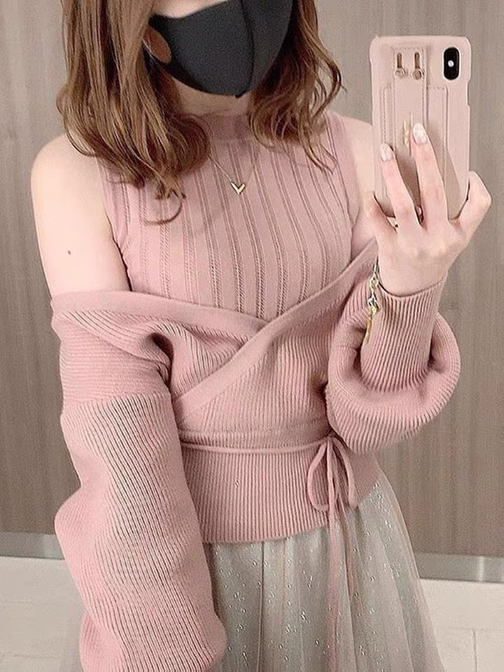 Fall soft sweater Tokyo girl style