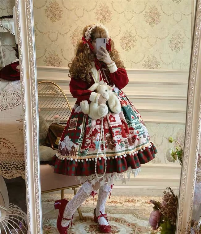 Christmas song long sleeve lolita dress
