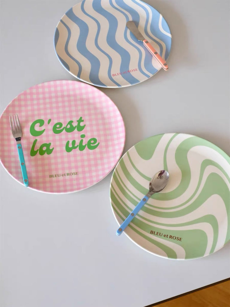 Colorful plates tableware eco friendly durable