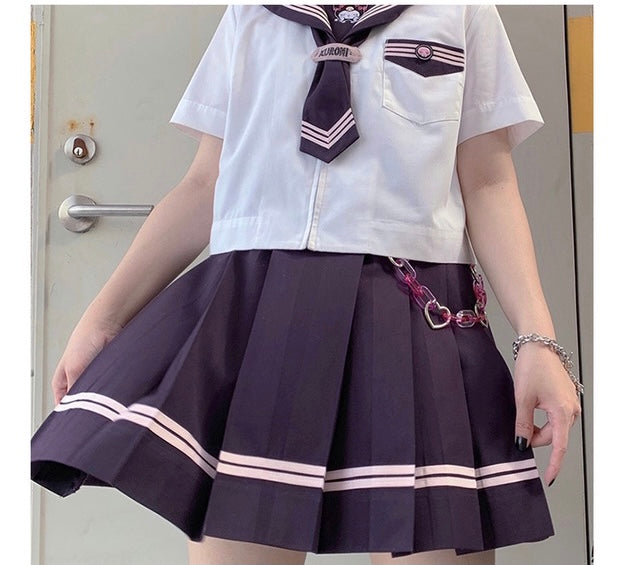 Sanrio licensed Sanrio collaboration kuromi seifuku jk top/skirt
