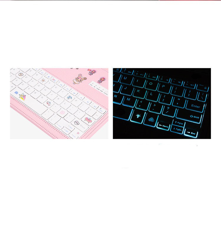 Updated ipad bluetooth keyboard + ipad case (white/Pink)