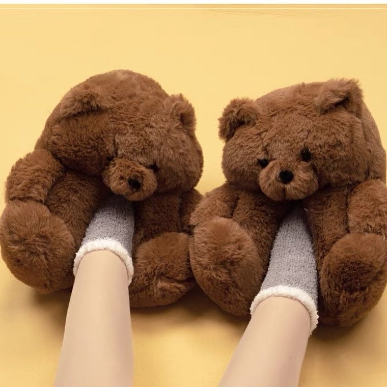 Bear fluffy slipper indoor