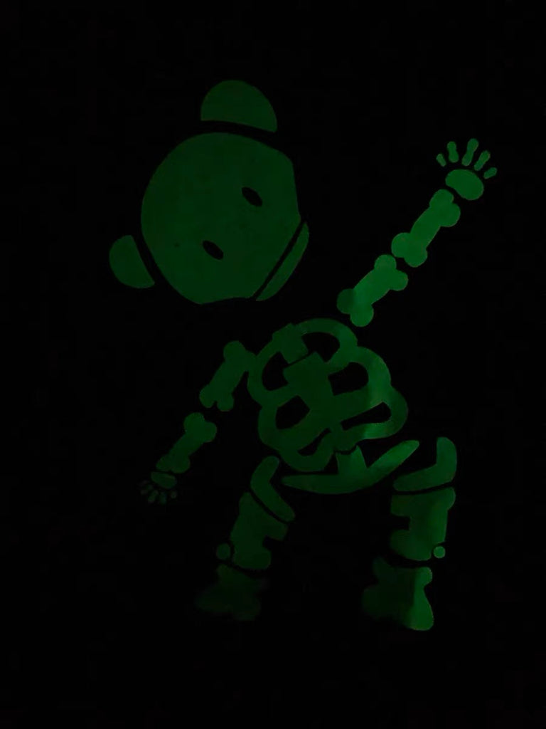 Dark luminous bear skeleton T-shirt oversized