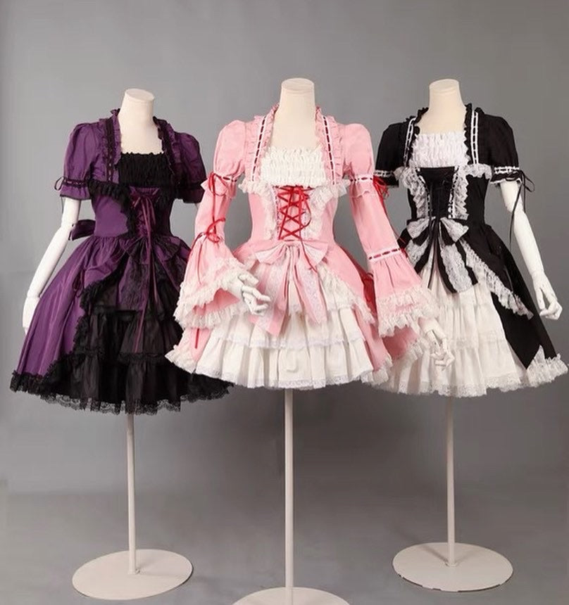 Pre-order size custom available dark night rose goth Lolita dress