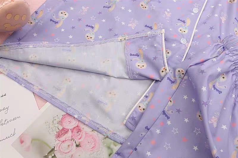stellou purple pyjamas short sleeve shorts lounge set