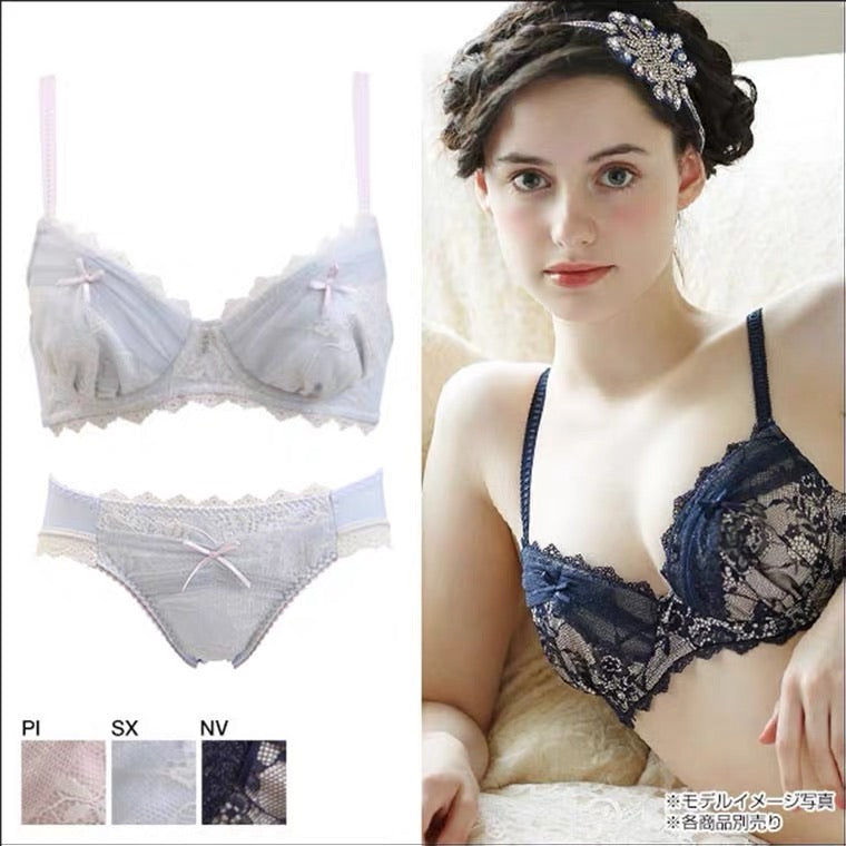refinement Japanese style bra shining mesh bra set lingerie pyjamas big size available