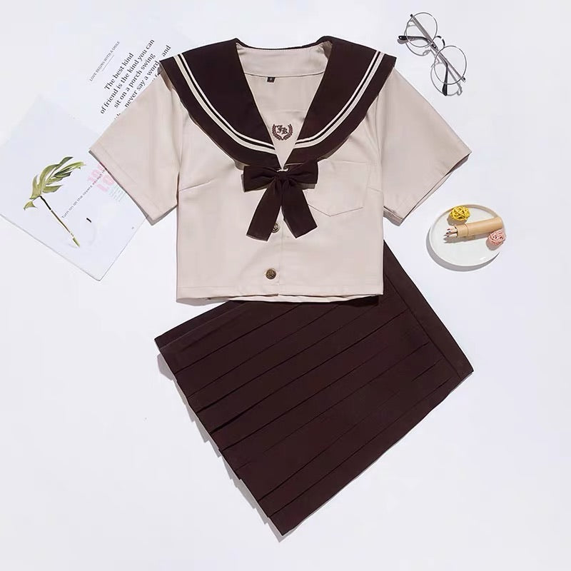 Cosplay milk tea colour jk uniforms Japan uniform set - EverythingCuteClub