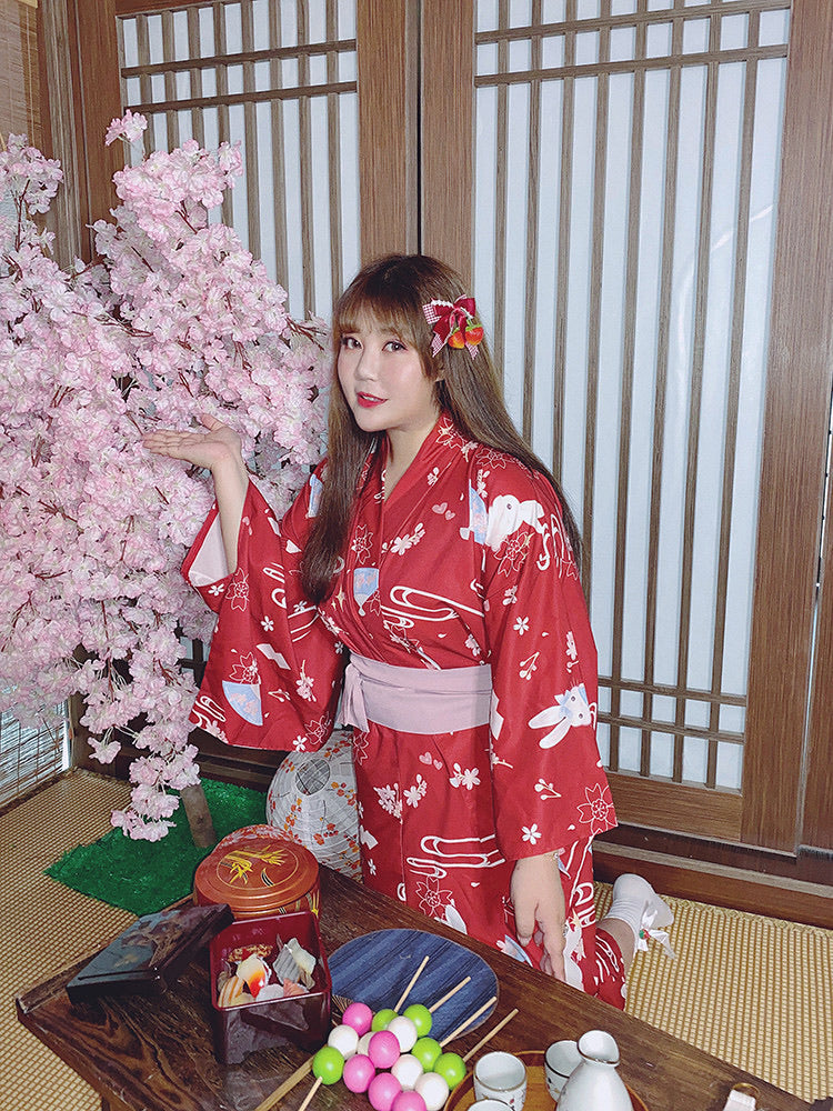 kimono style dress rabbit plus size