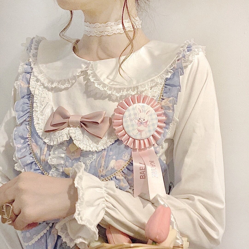 Lolita blouse doll collar / navy style collar