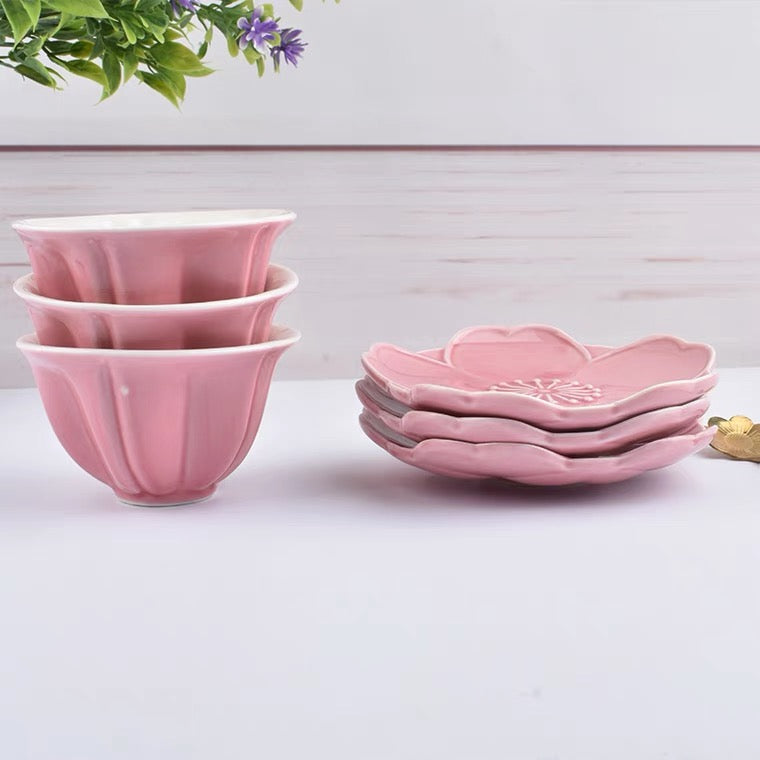 Sakura tea cup + plate