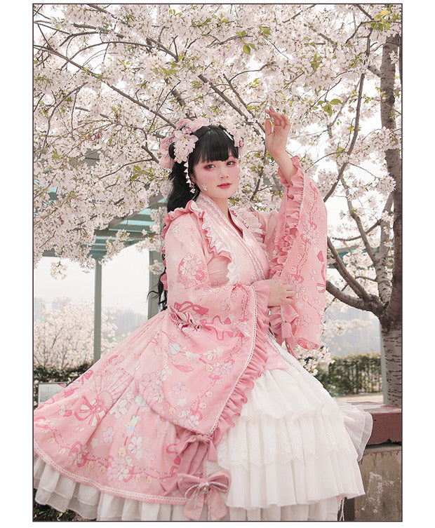 The melody of Sakura plus size lolita fashion kimono style
